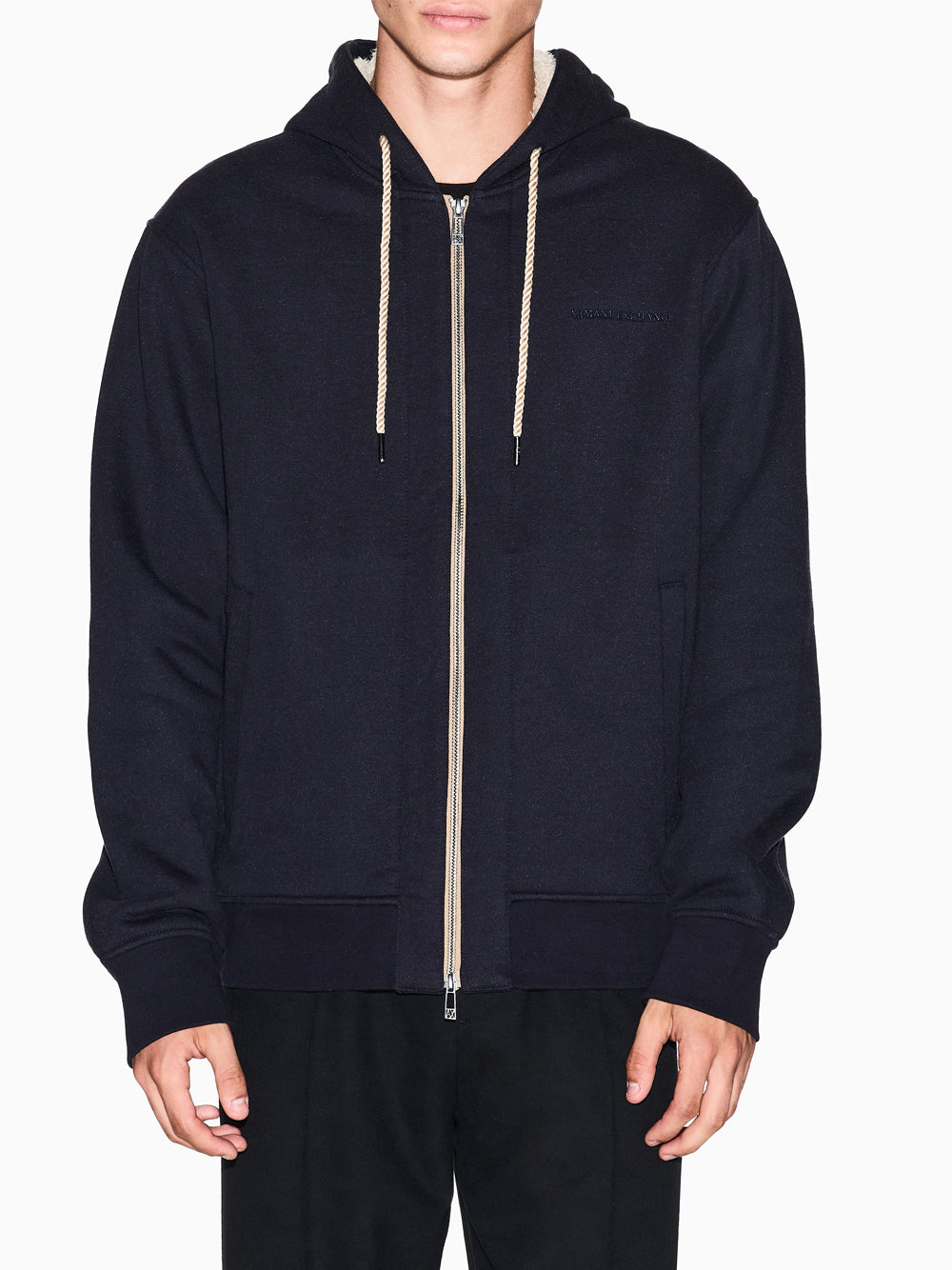 Felpa Zip Armani Exchange da Uomo - Blu