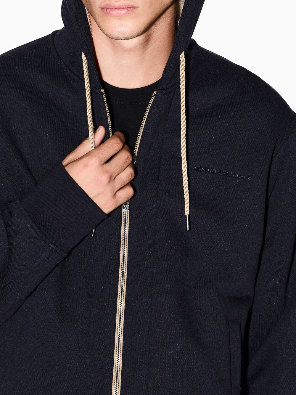 Felpa Zip Armani Exchange da Uomo - Blu