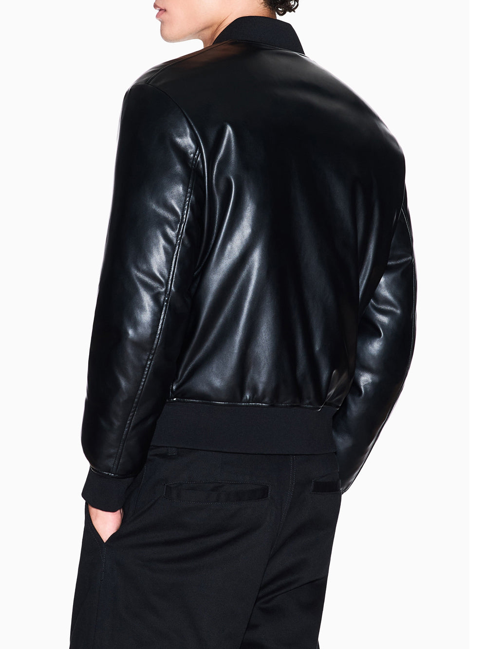 Giubbino di Pelle Armani Exchange Ecopelle da Uomo - Nero