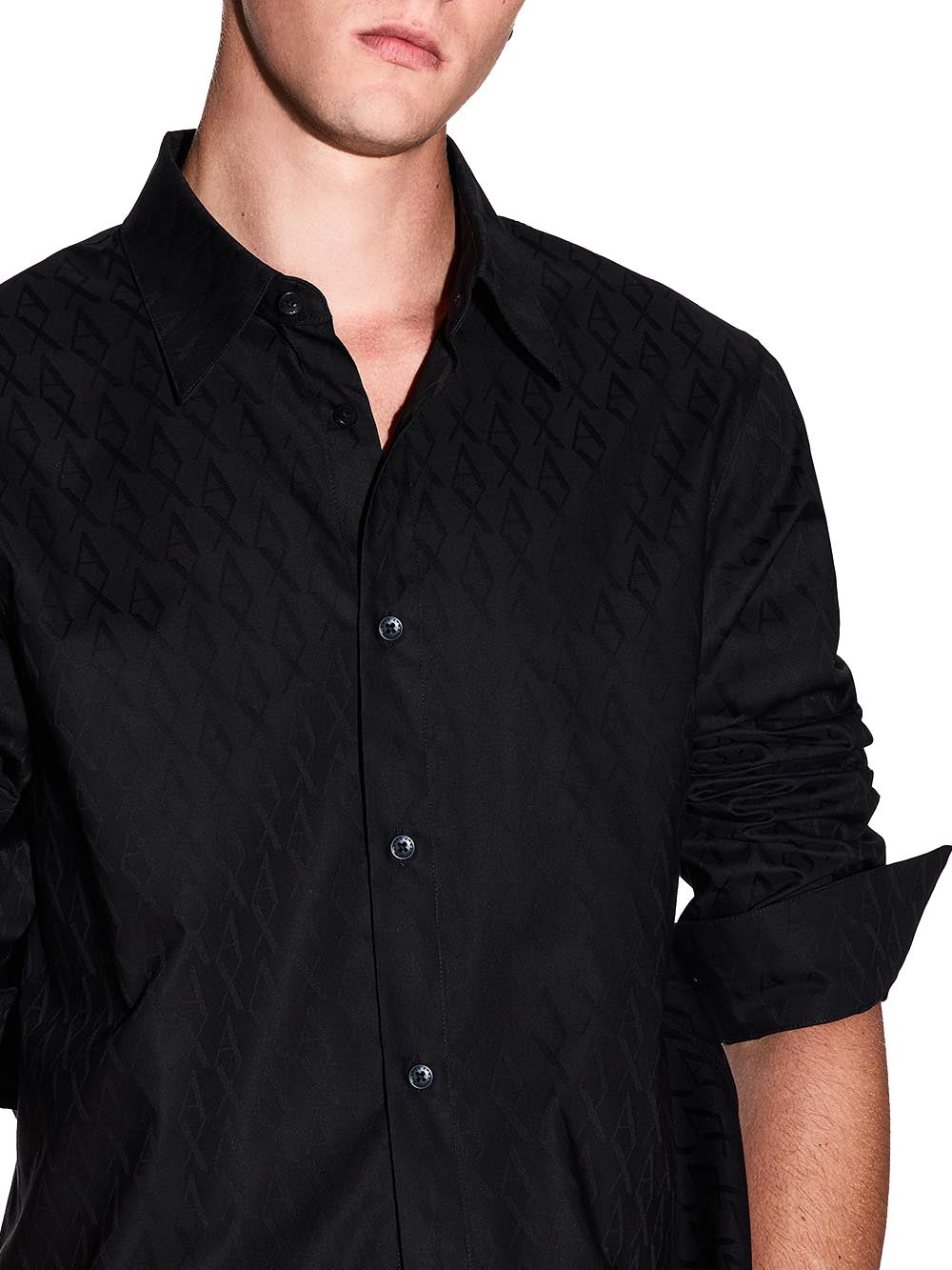 A|X Armani Exchange Camicia Manica Lunga Uomo Mod. XM001587 UC001 Nero