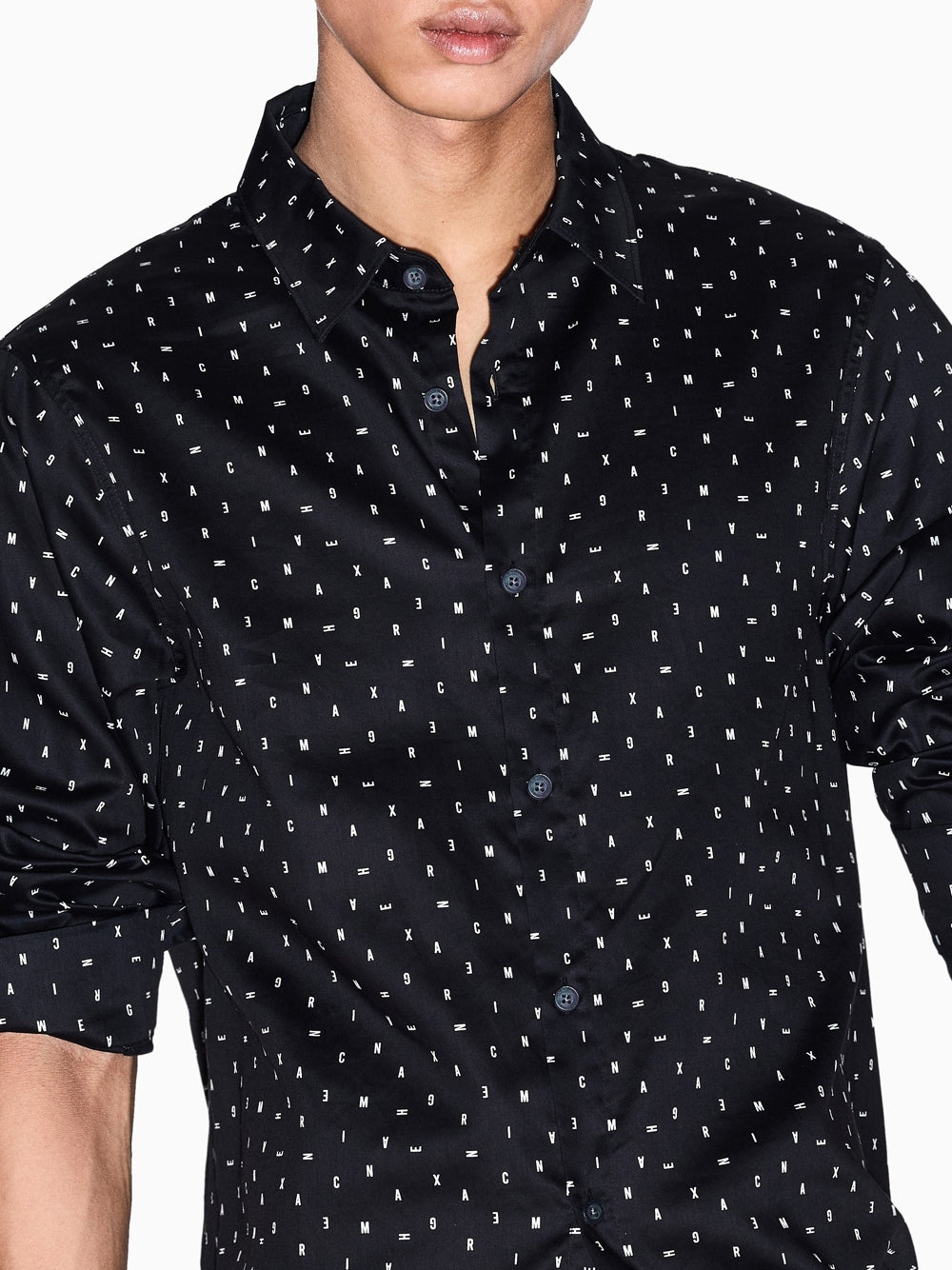 Camicia Casual Armani Exchange da Uomo - Nero