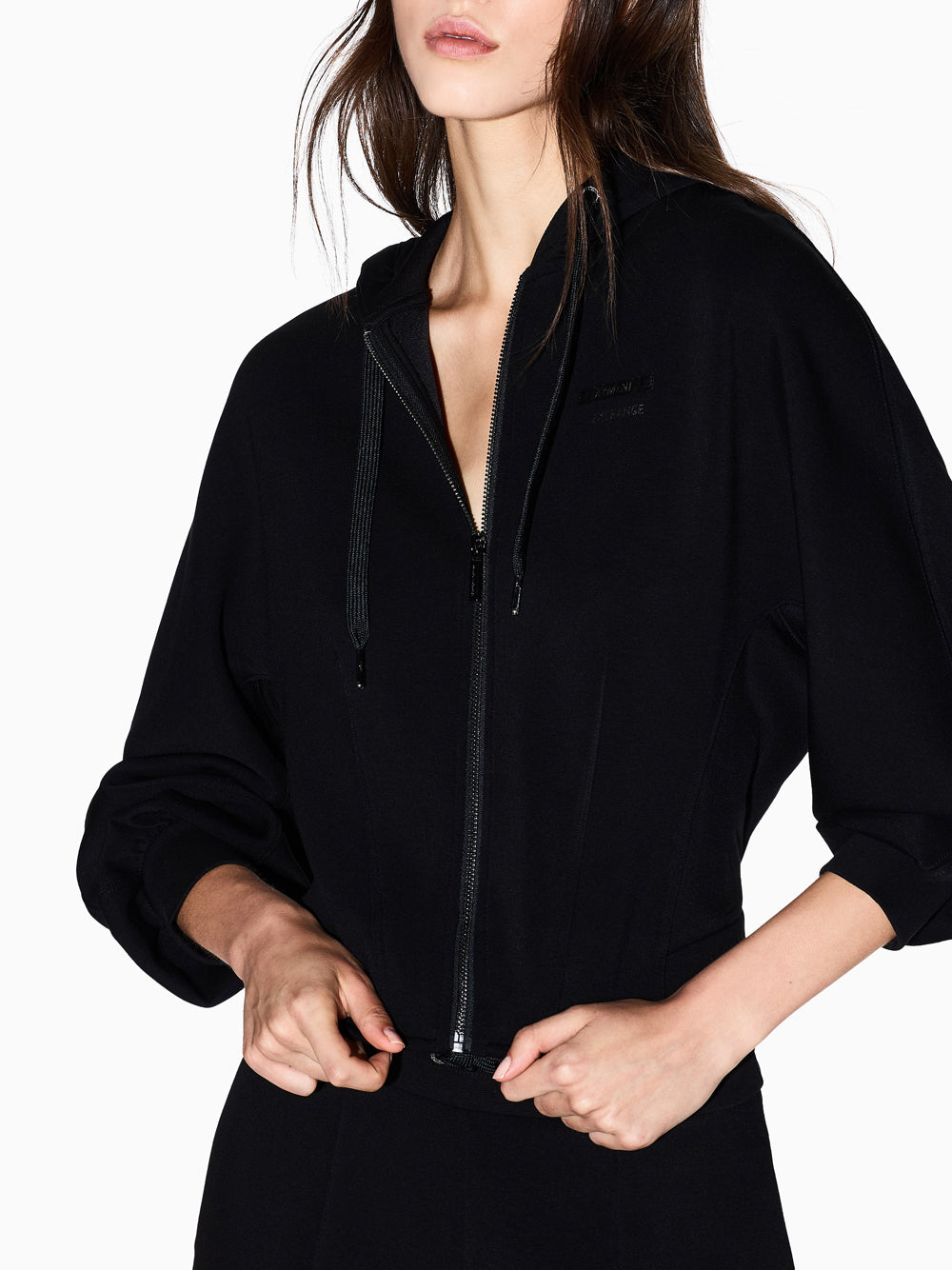 Felpa Zip Armani Exchange da Donna - Nero