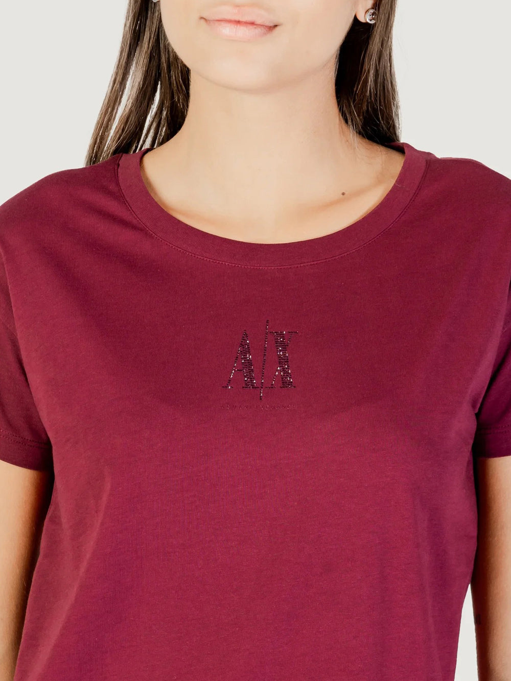 T-shirt Armani Exchange da Donna - Bordeaux