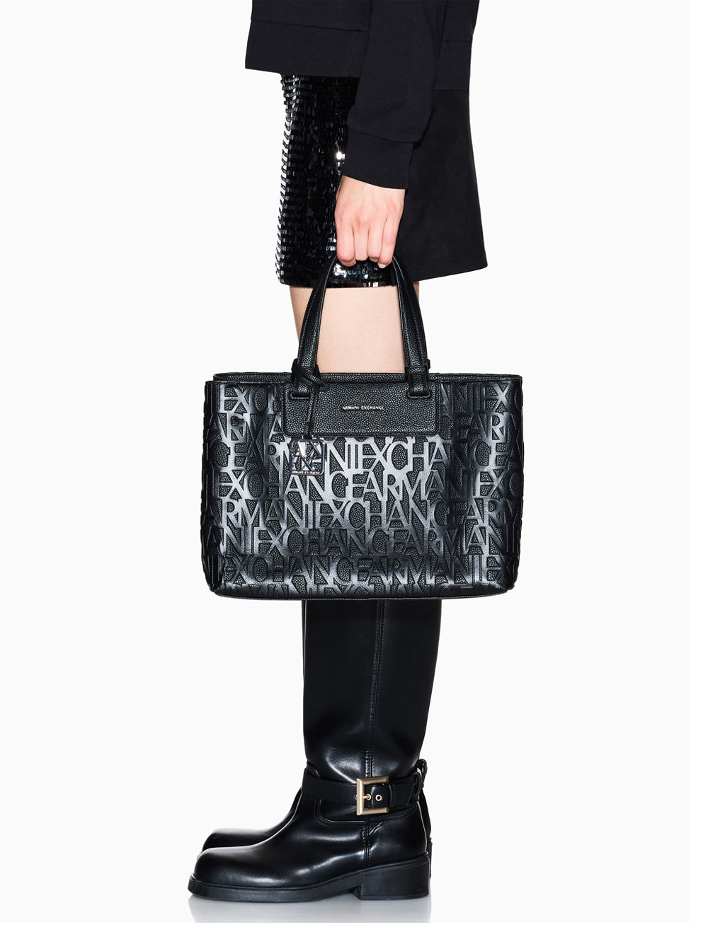 Borsa a Mano Armani Exchange da Donna - Nero