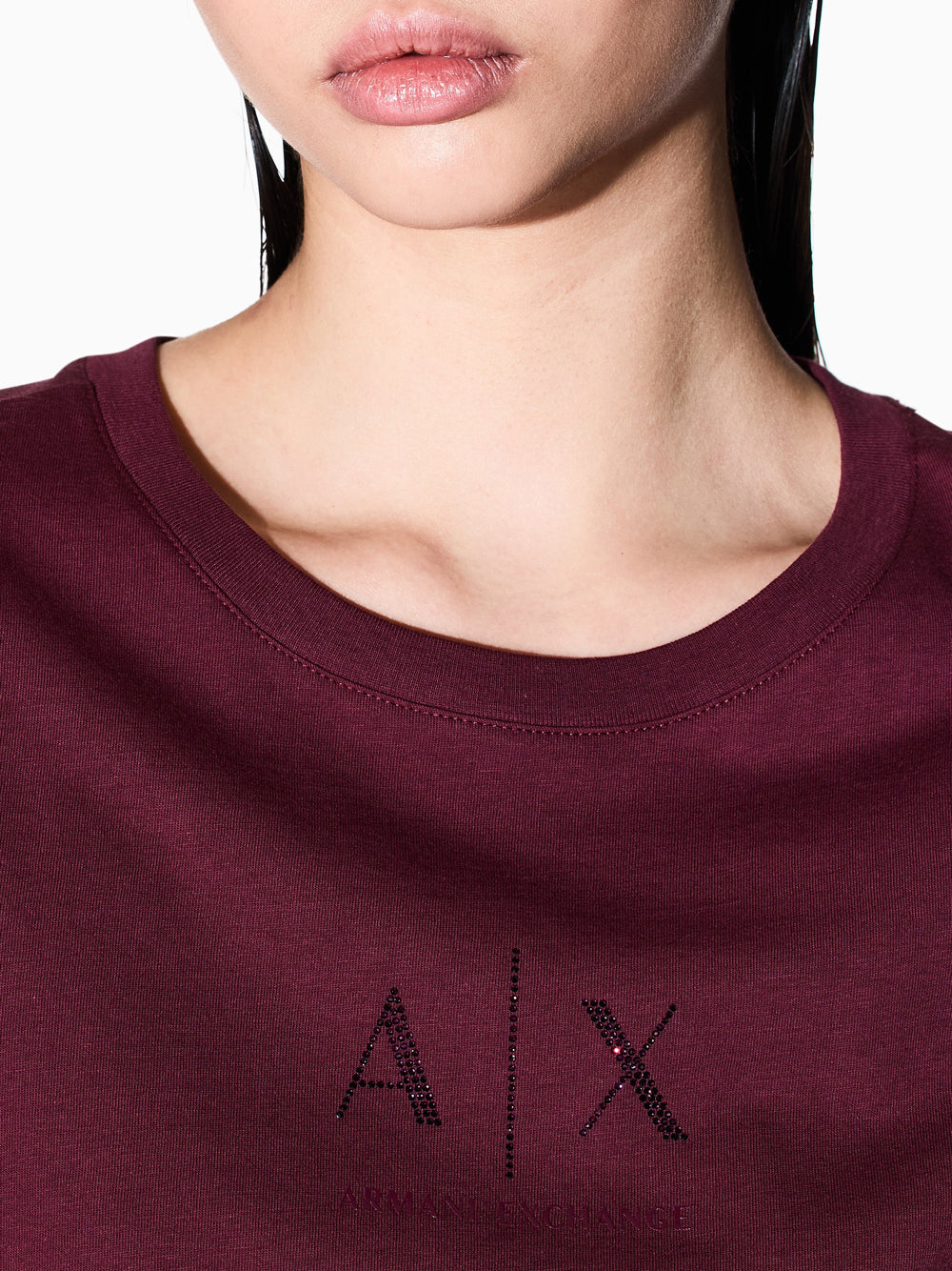 T-shirt Armani Exchange da Donna - Bordeaux