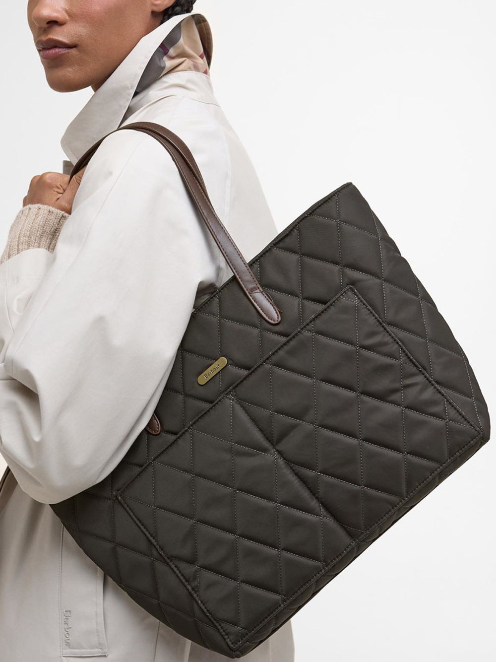 Borsa Shopper Barbour Quilted Tote da Donna - Verde