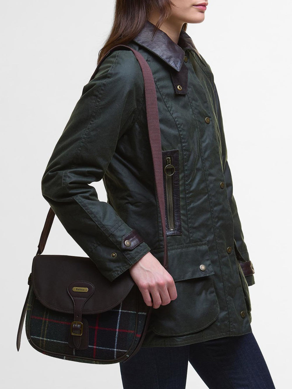 Borsa a Tracolla Barbour Cromarty da Donna - Verde