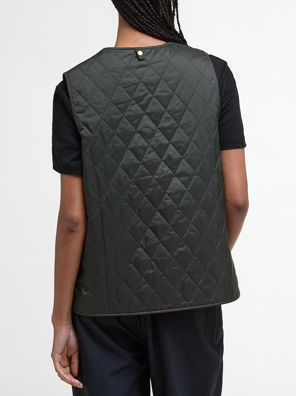 Smanicato Barbour Reversible Liner da Donna - Rosso Verde