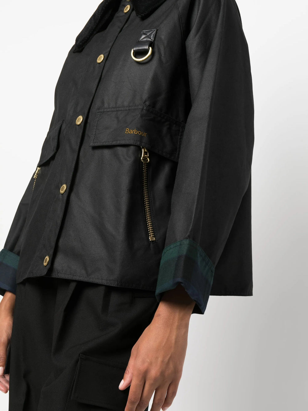 Giubbino Barbour Catton Wax da Donna - Nero
