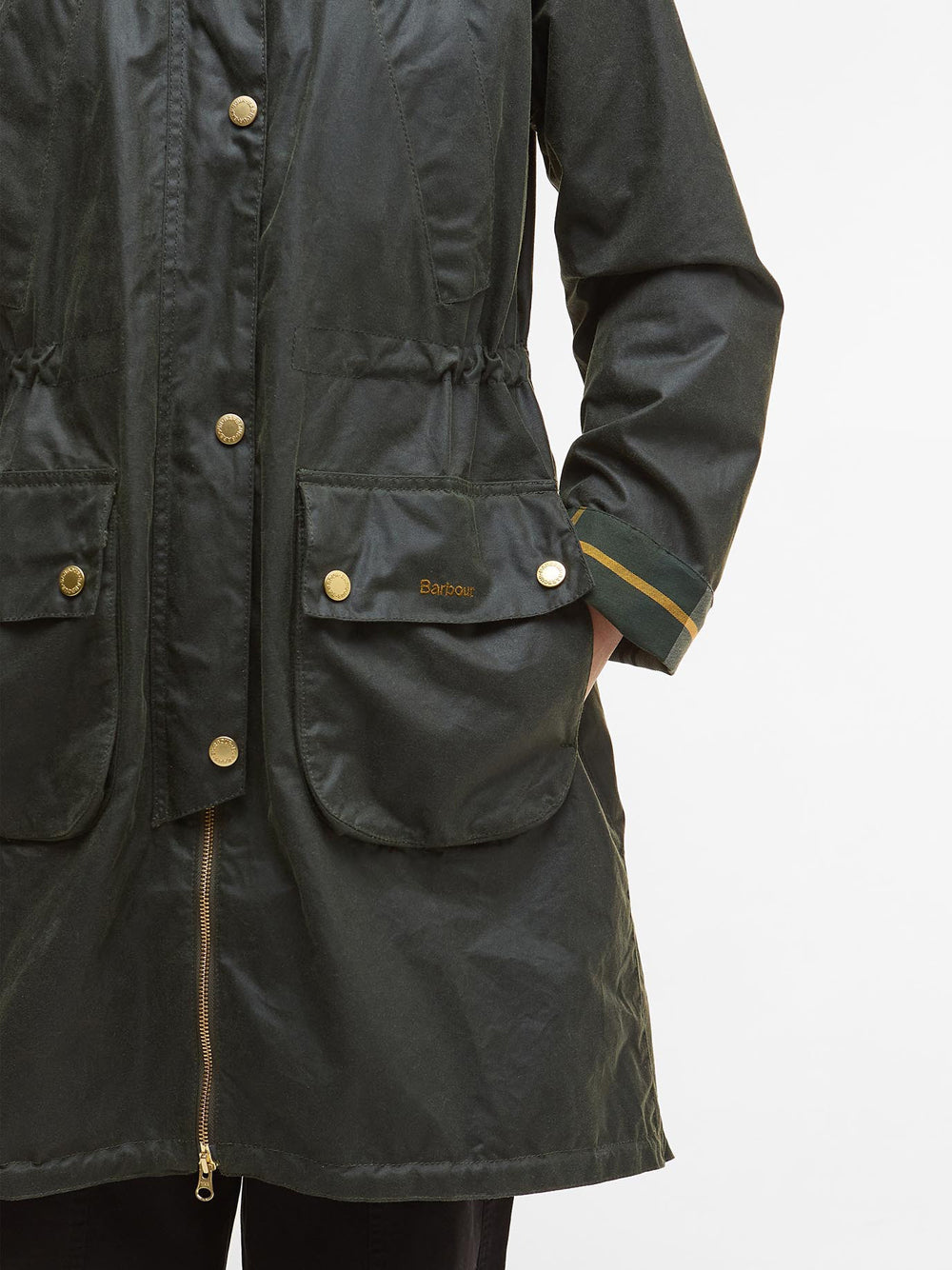 Parka Barbour Marcy Wax da Donna - Verde