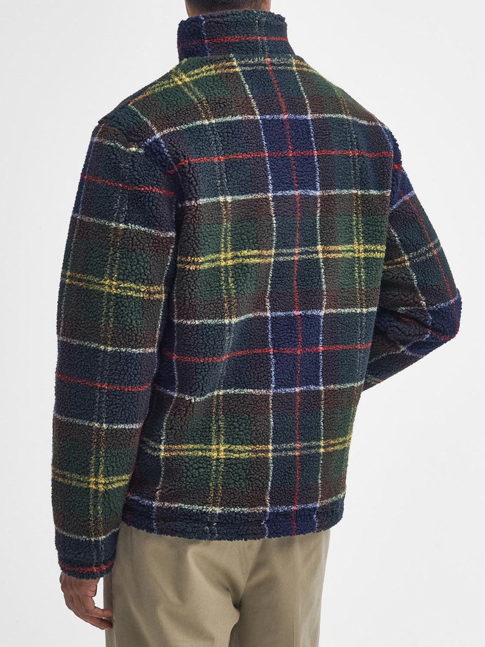 Felpa Zip Barbour Tartan Fleece da Uomo - Verde