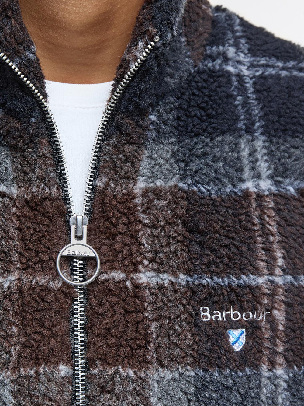 Felpa Zip Barbour Tartan Fleece da Uomo - Blu
