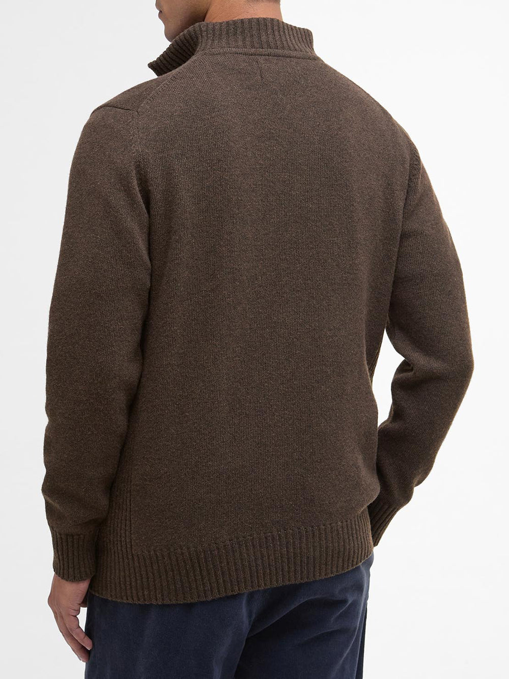 Pullover Barbour Essential Half Zip da Uomo - Marrone