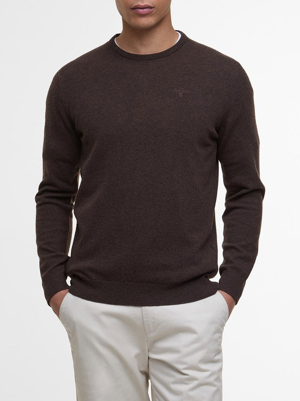 Pullover Barbour Essential da Uomo - Marrone