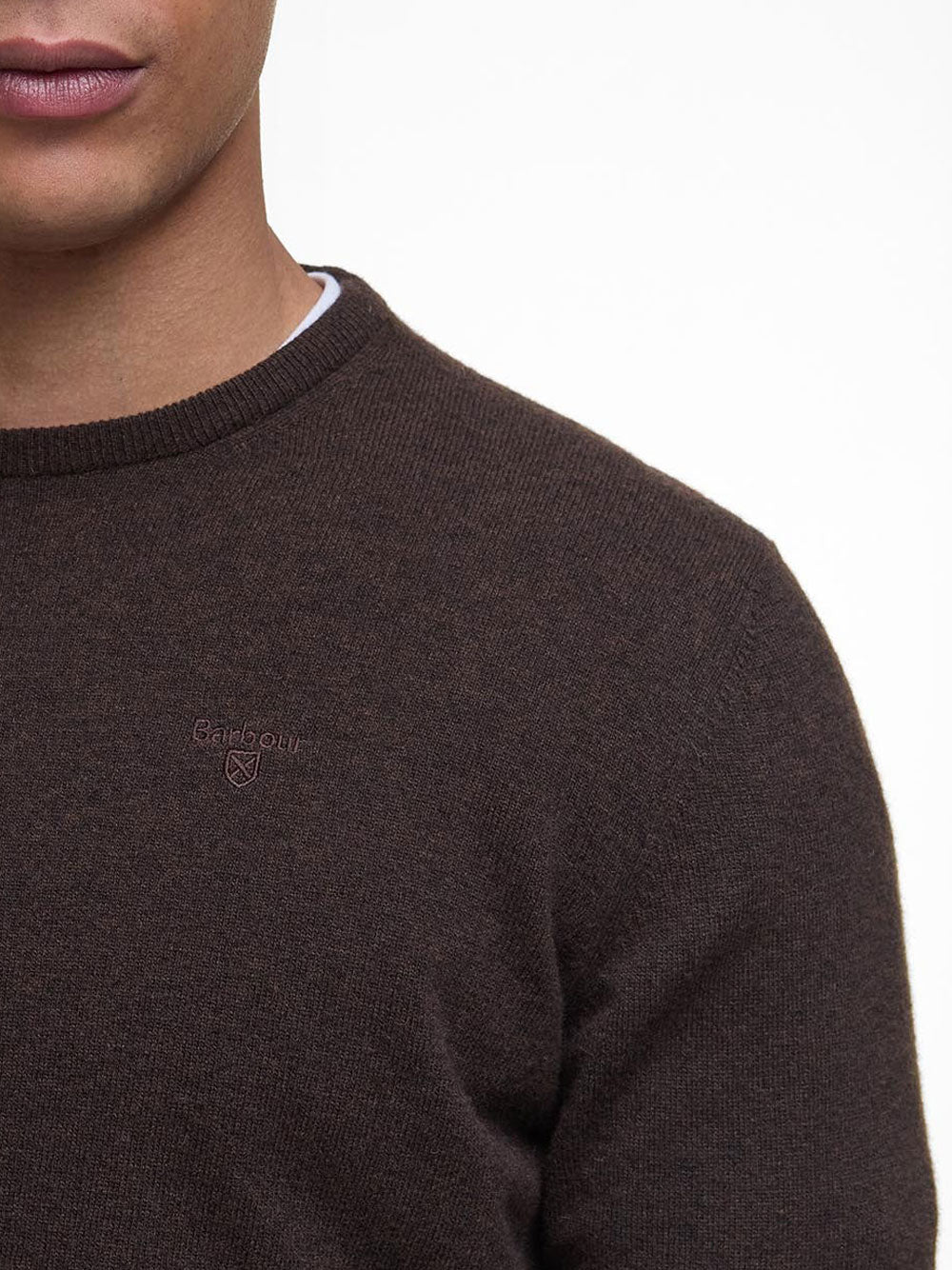 Pullover Barbour Essential da Uomo - Marrone