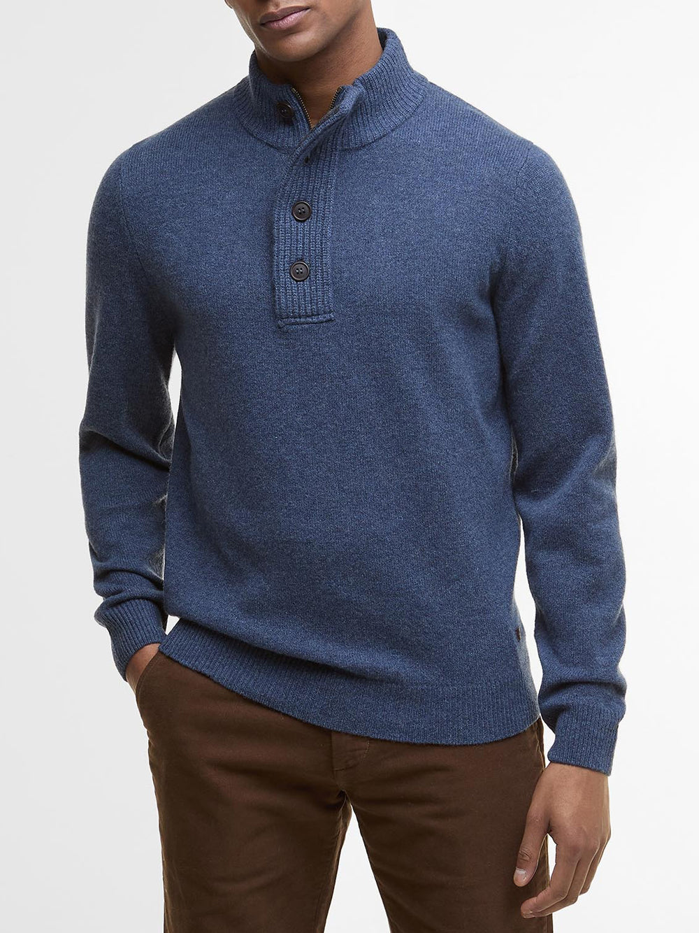 Pullover Barbour Essential Patch da Uomo - Blu