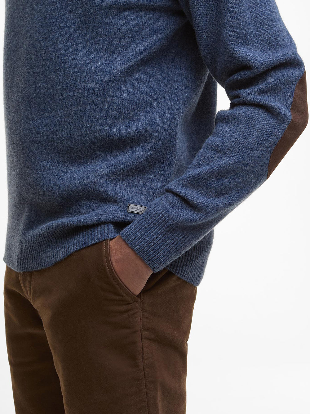 Pullover Barbour Essential Patch da Uomo - Blu