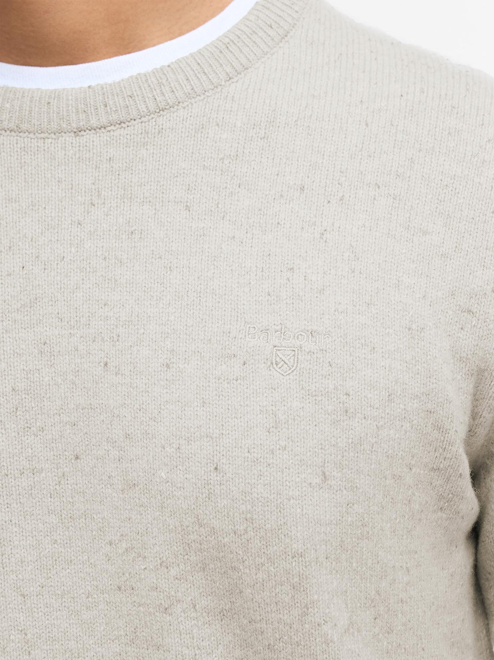 Pullover Barbour Essential Tisbury Crew da Uomo - Bianco