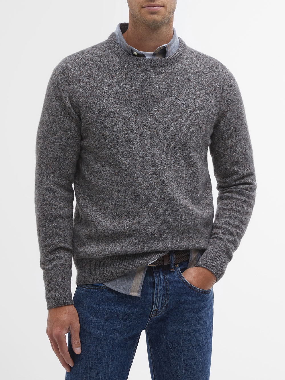 Pullover Barbour Essential Tisbury Crew da Uomo - Grigio