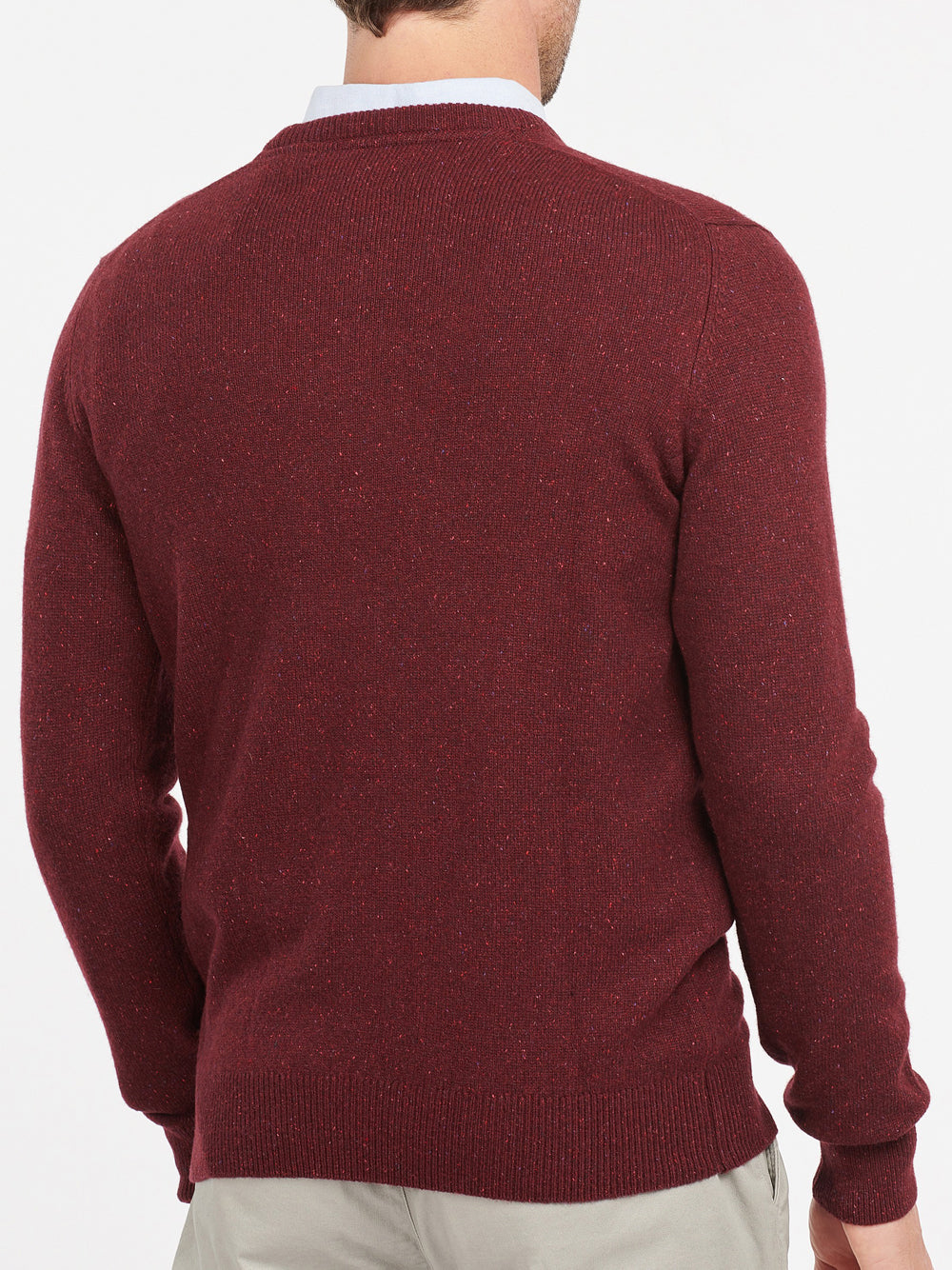 Pullover Barbour Essential Tisbury Crew da Uomo - Bordeaux