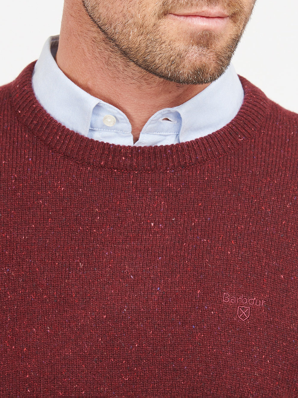 Pullover Barbour Essential Tisbury Crew da Uomo - Bordeaux