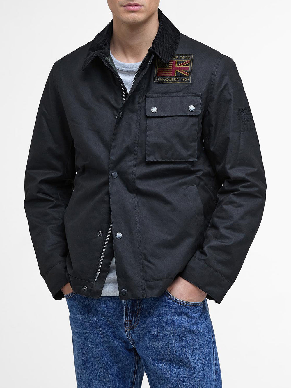 Giubbotto Barbour Workers Wax da Uomo - Nero