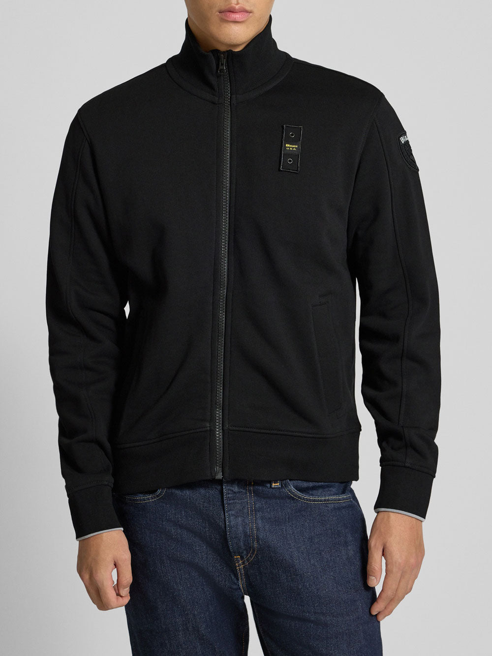 Felpa Zip Blauer City da Uomo - Nero