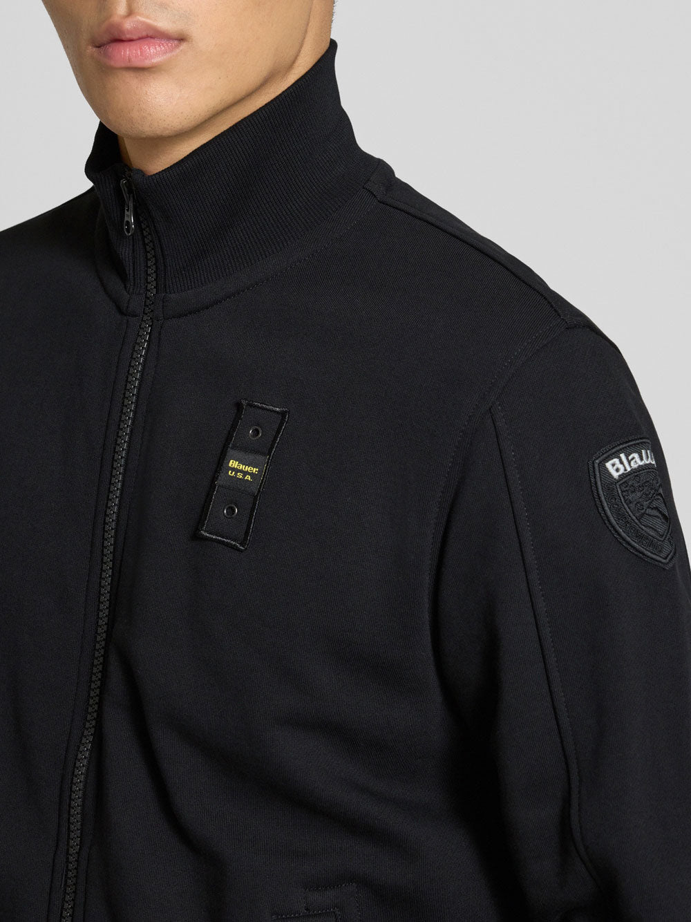 Felpa Zip Blauer City da Uomo - Nero