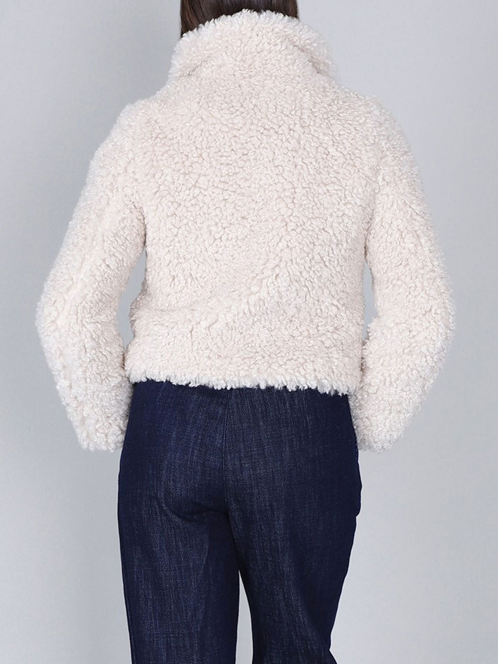 Giubbino Similpelliccia CafèNoir Curly da Donna - Avorio