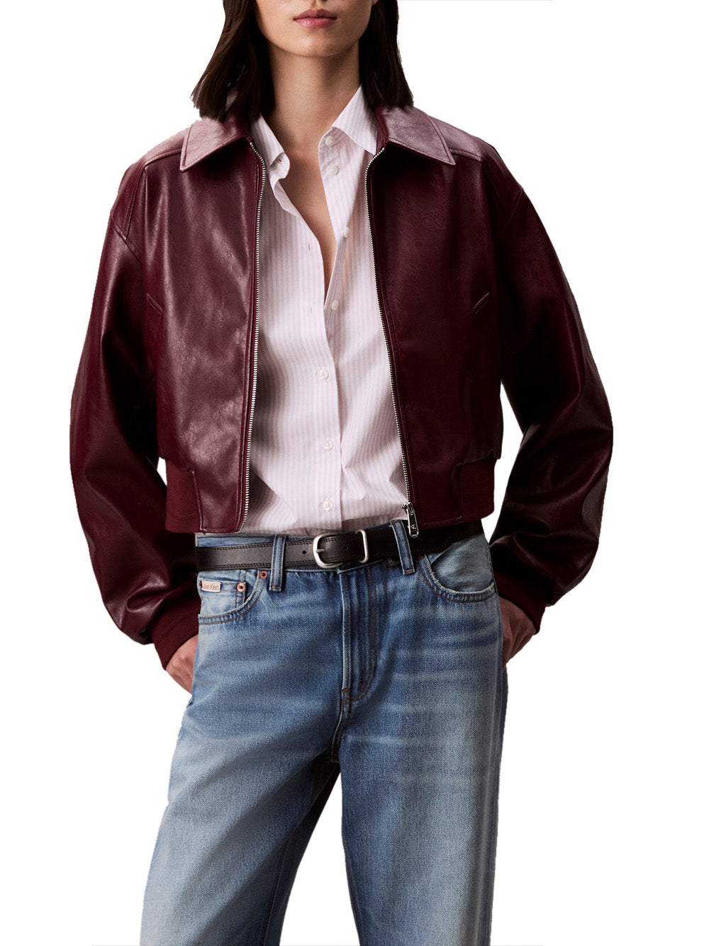 Calvin Klein Calvin Klein Jeans Giubbotto pelle Donna Mod. LV047C518G VLP Bordeau Rosso