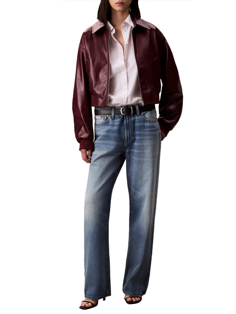 Calvin Klein Calvin Klein Jeans Giubbotto pelle Donna Mod. LV047C518G VLP Bordeau Rosso