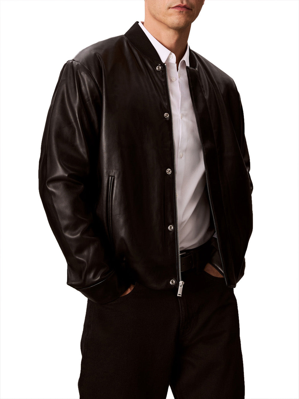 Calvin Klein Calvin Klein Jeans Giubbotto pelle Uomo Mod. LV04RC407G UB1 BLACK Nero