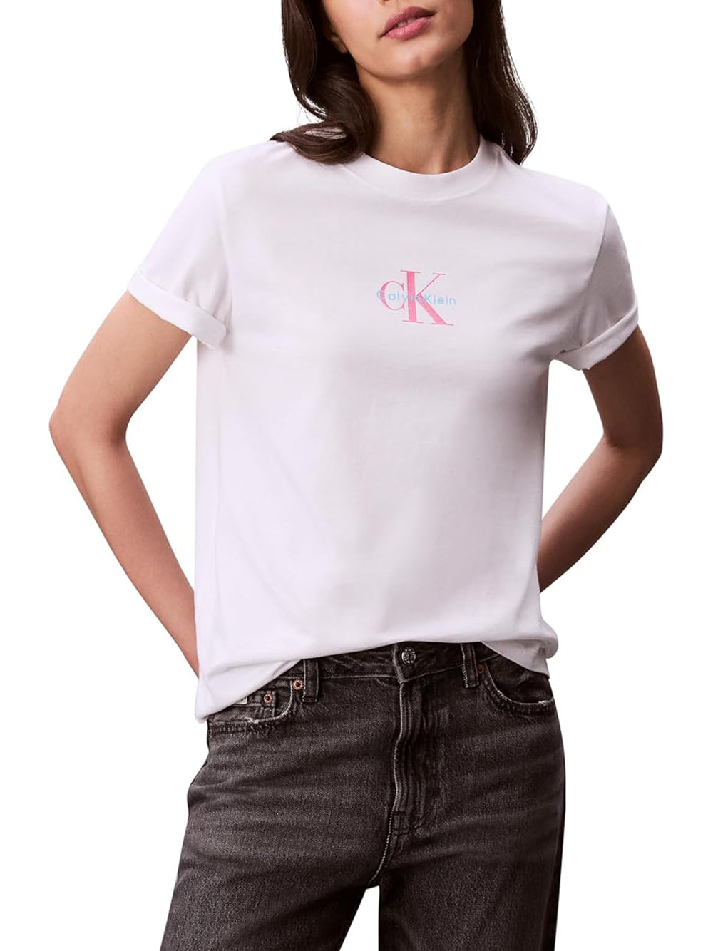 Calvin Klein Calvin Klein Jeans T-shirt Donna Mod. LVO47C856G YAA Bianco
