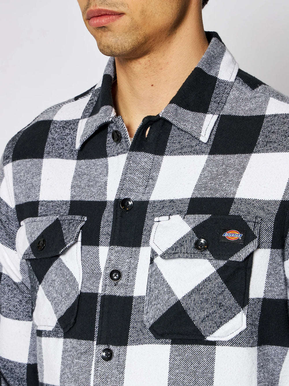 Camicia Casual Dickies Sacramento Shirt Evergreen Spr da Uomo - Bianco Nero