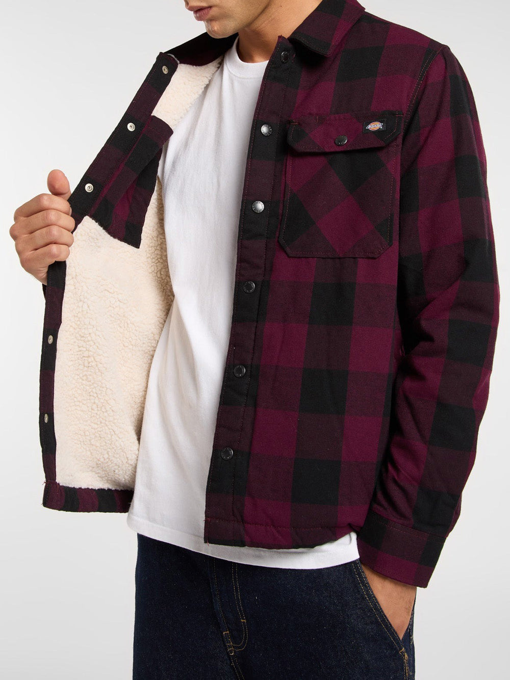 Camicia Casual Dickies Lined Sacramento da Uomo - Bordeaux
