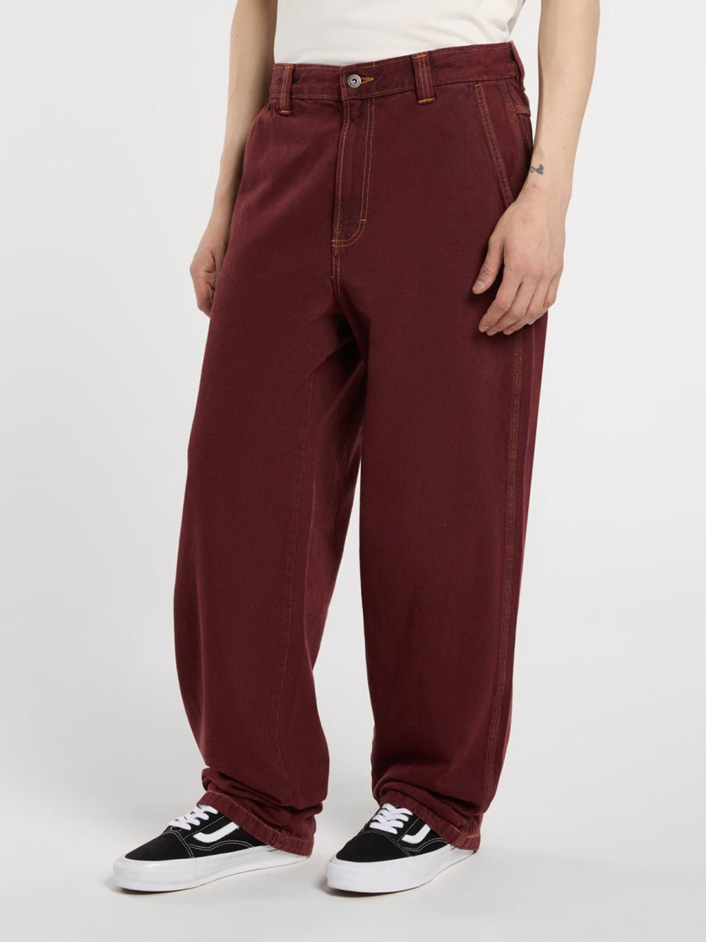 Jeans Straight Dickies Madison Baggy Fit da Uomo - Bordeaux