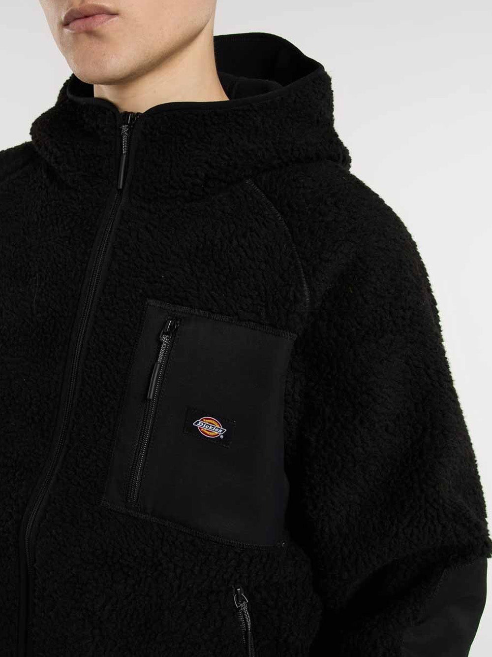 Felpa Zip Dickies Central da Uomo - Nero