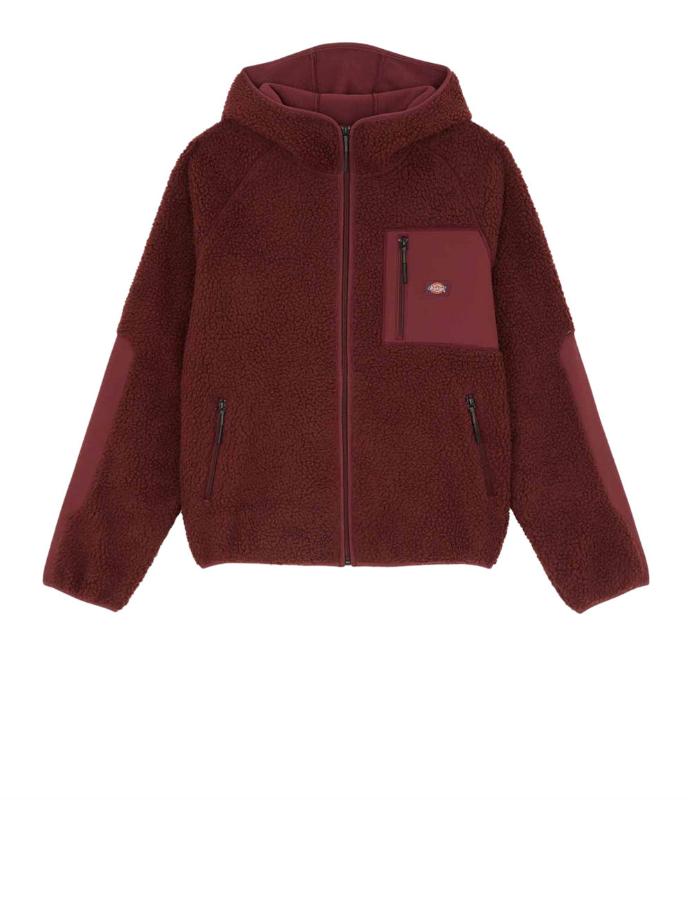 Felpa Zip Dickies Central da Uomo - Bordeaux
