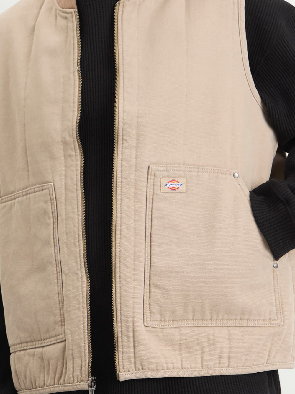 Smanicato Dickies Quilted Canvas Vest da Uomo - Beige