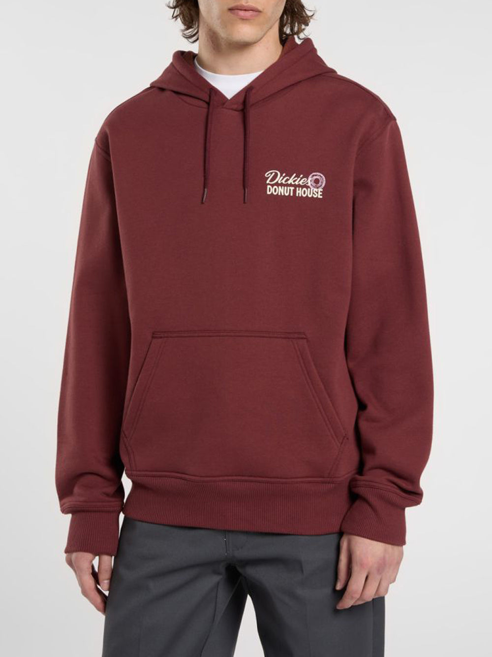 Felpa Cappuccio Dickies Donut House da Uomo - Bordeaux