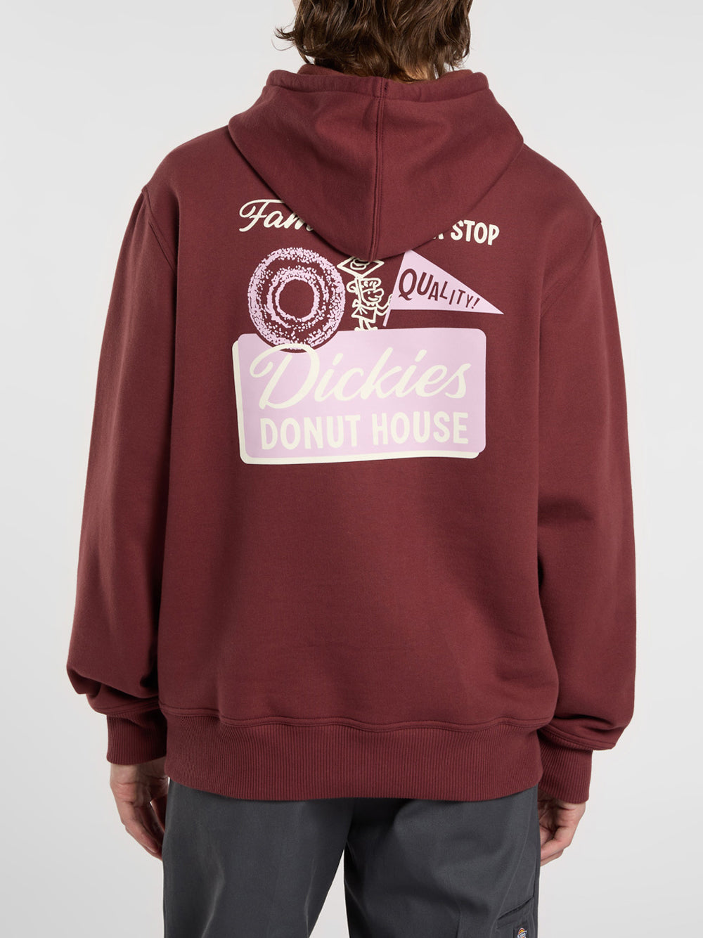 Felpa Cappuccio Dickies Donut House da Uomo - Bordeaux