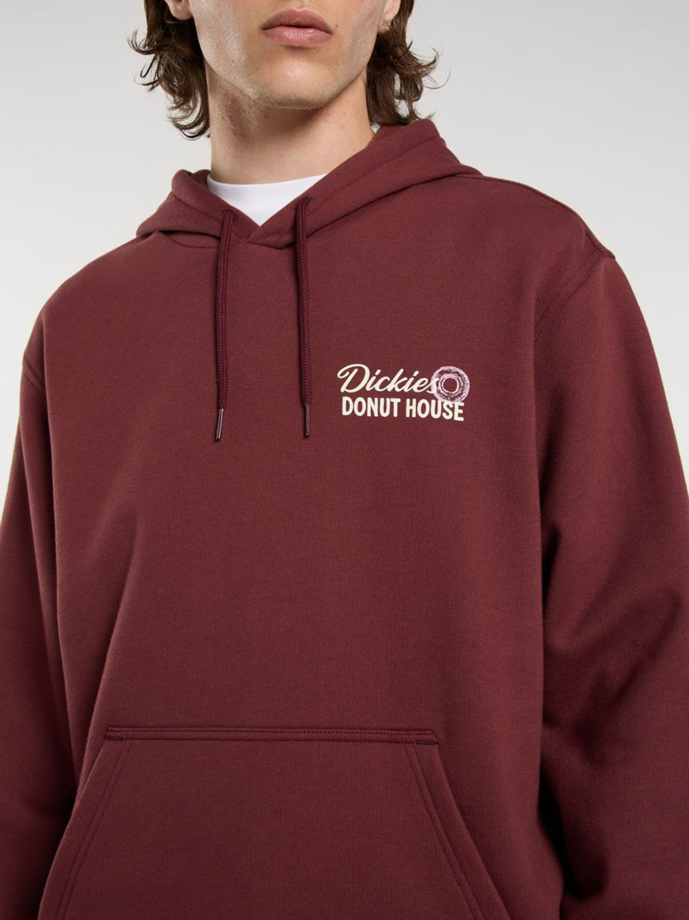 Felpa Cappuccio Dickies Donut House da Uomo - Bordeaux