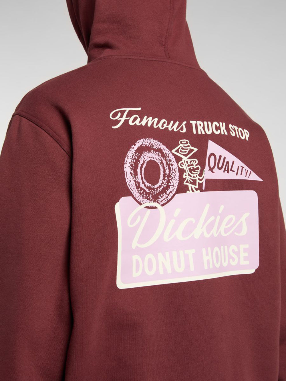 Felpa Cappuccio Dickies Donut House da Uomo - Bordeaux