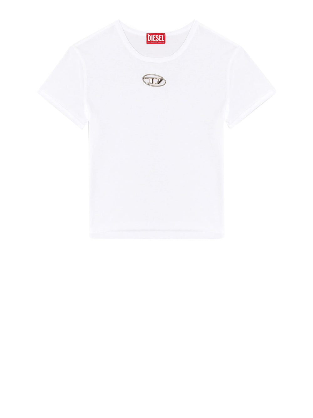 T-shirt Diesel Uncutie Long da Donna - Bianco