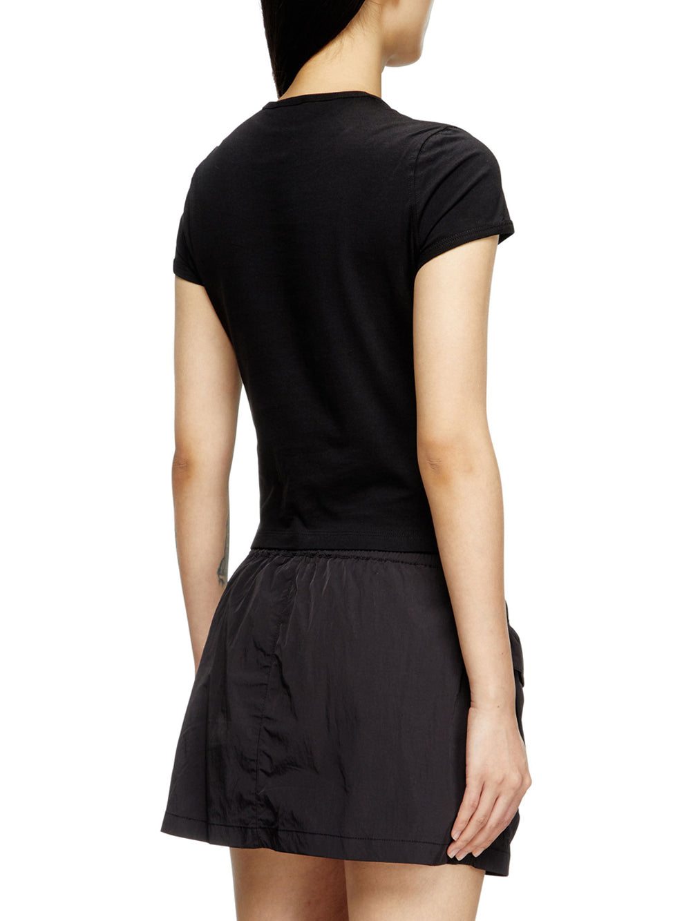 T-shirt Diesel Uncutie Long da Donna - Nero