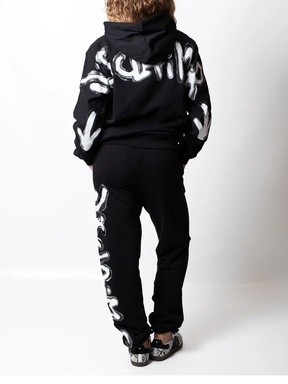 Felpa Cappuccio Disclaimer da Donna - Nero