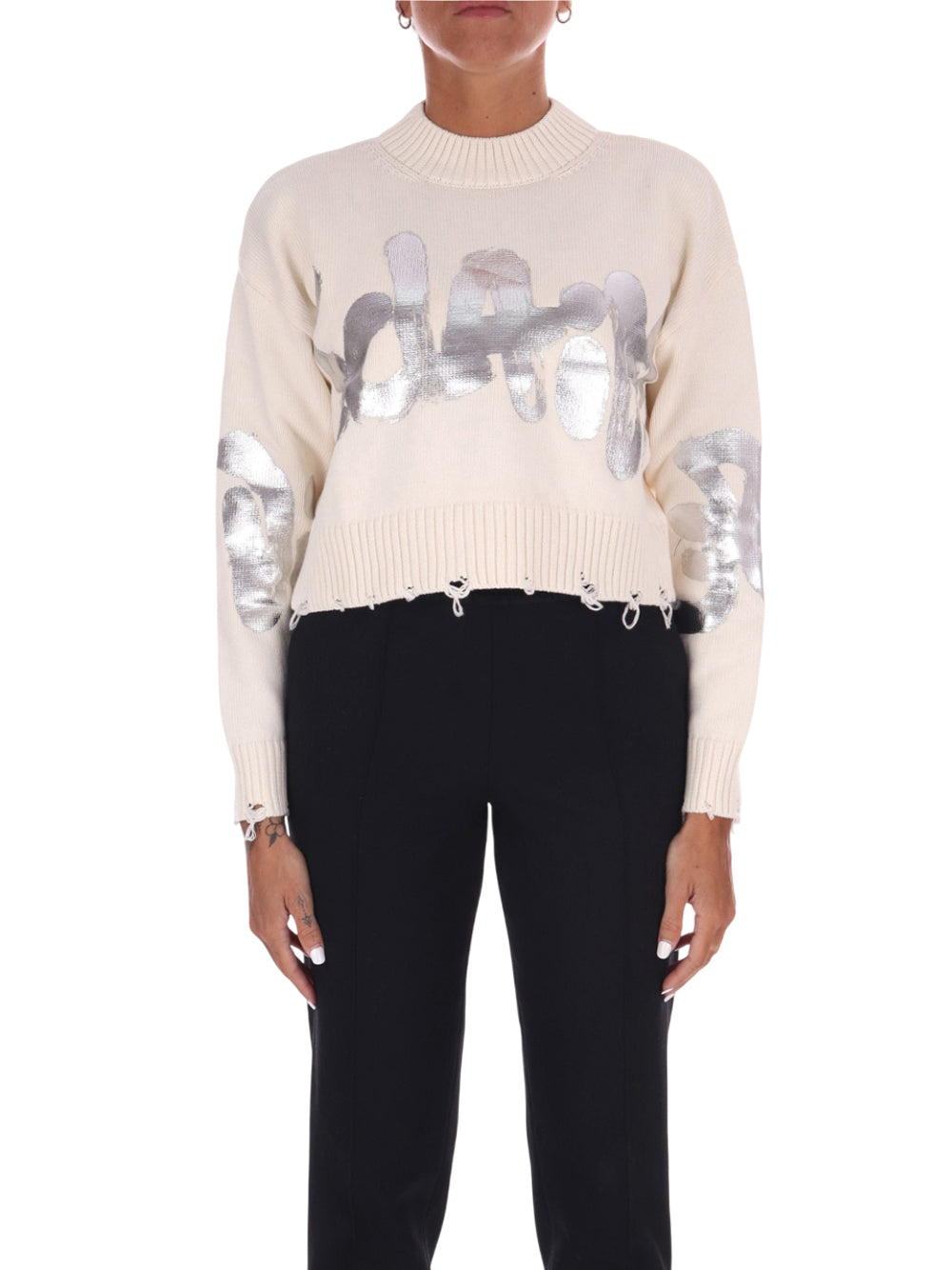 Pullover Disclaimer da Donna - Bianco