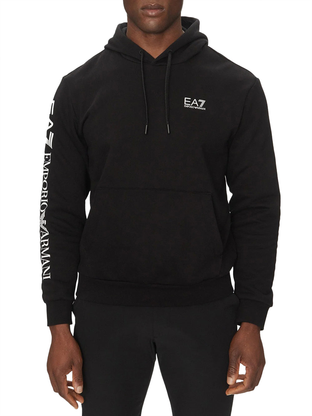 Felpa Cappuccio Ea7 da Uomo - Nero
