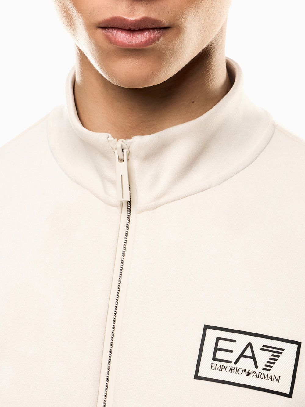 Felpa Zip Ea7 da Uomo - Avorio