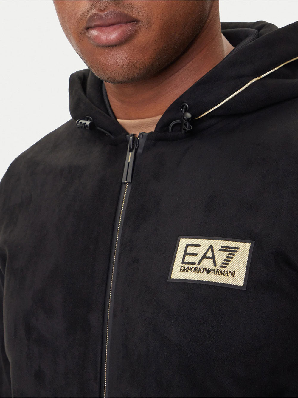 Felpa Zip Ea7 da Uomo - Nero